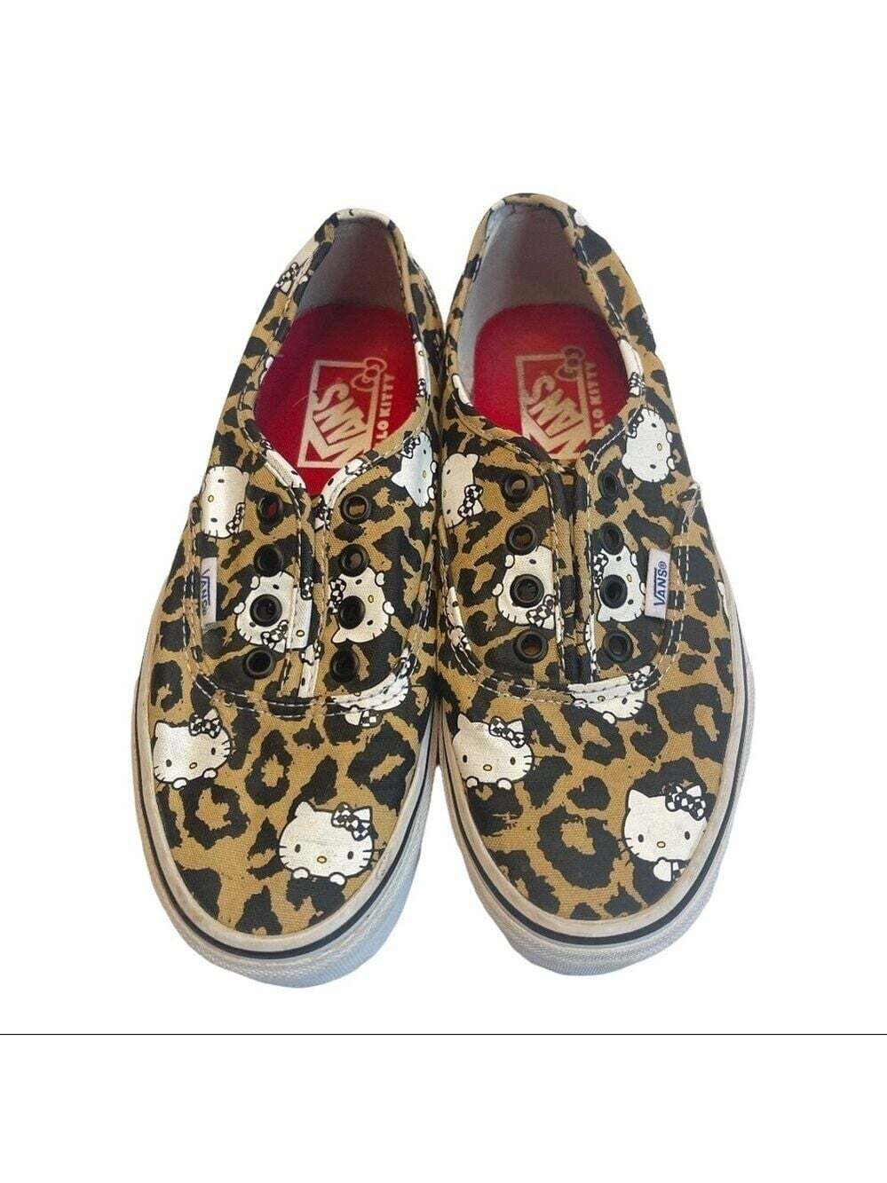 Vans Hello Kitty Leopard Print Sneakers Womens 6.5 Limited Edition Sanrio
